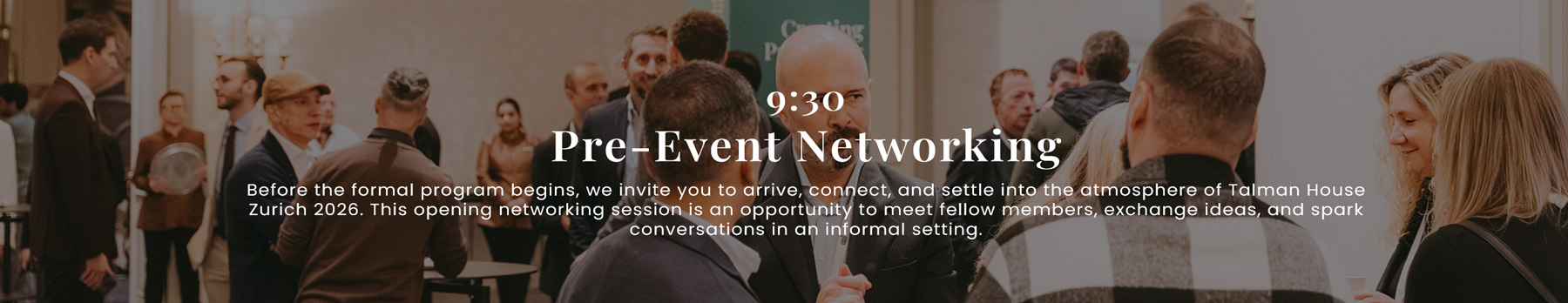 9:30 Pre-Event Networking Zurich 2026