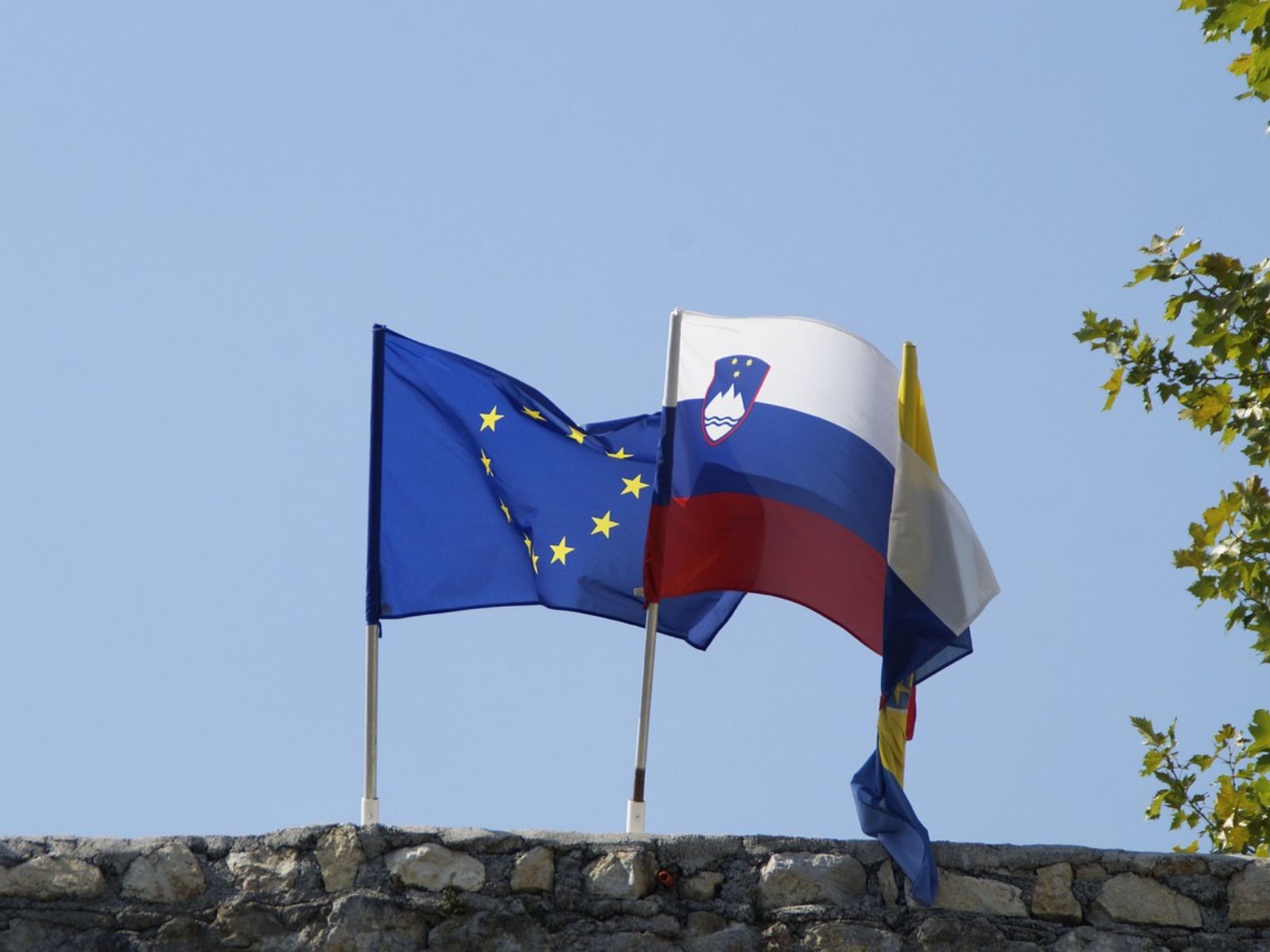 european union eu slovenia flags flag
